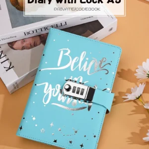 Leather Journal Notebook A5 with Combination Lock,Travel Sailor Writing Diary Personal Planner Agenda Notepad Gift for Girls Boy