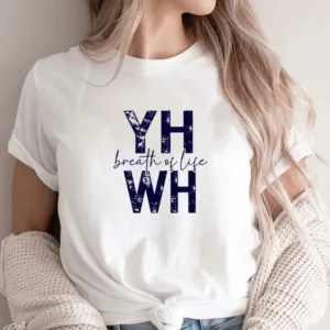 YHWH Jehovah Christian T-shirt Women's Clothing Faith Religious Breath of Life Valentine's Day Worship Christianity Short Sleeve