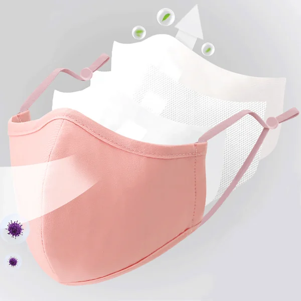 4 Styles New Upgrade Cotton Face Mask Covering Reusable Washable Solid Color Floral Printed Unisex Earloop Mask For Adult - Image 2