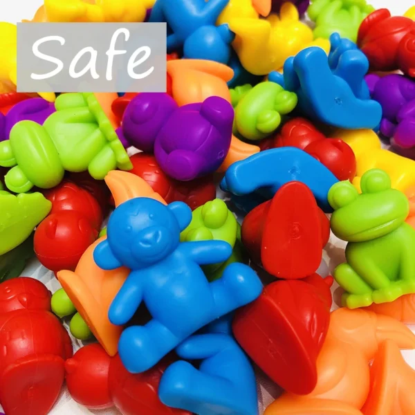 Montessori Material Rainbow Counting Bear Math Toys Animal Dinosaur Color Sorting Matching Game Children Educational Sensory Toy - Image 3