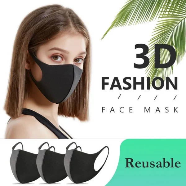 1/5/10pcs Unisex 3D Face Mouth Mask Washable Reusable Anti Dust Mascarillas Mouth Mask Filter Adult Protective Masque Respirator - Image 3
