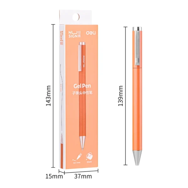 Xiaomi Deli Metal Gel Pen Rollerball Caneta ручка Ballpoint 0.5MM Signing Pens for Office Students Business Stationary Supplies - Image 5