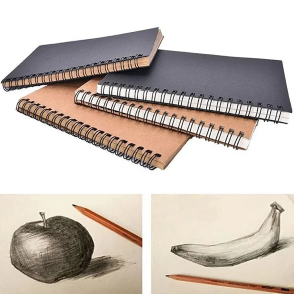 Sketch Book Retro Spiral Bound Coil Sketch Book Blank Paper Art Graffiti Notebook Stationery 2020 - Image 2