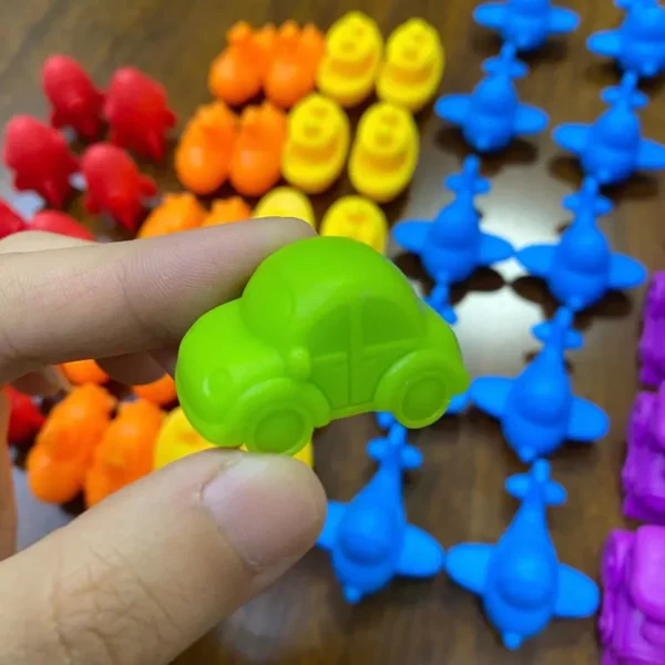 Montessori Material Rainbow Counting Bear Math Toys Animal Dinosaur Color Sorting Matching Game Children Educational Sensory Toy - Image 4