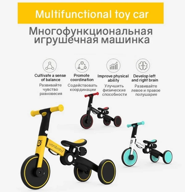 LazyChild tricycle for kids Hot 5-in-1 Infant Trike Foldable Baby Balance Bike Kick Scooter Child Stroller Gift For 1-6 Years - Image 2