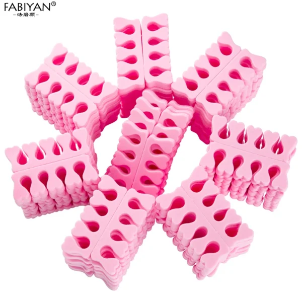 Pink 200pcs Nail Art 100 Pairs Toe Separators Fingers Foots Sponge Soft Gel UV Beauty Tools Polish Manicure Pedicure Pack - Image 4