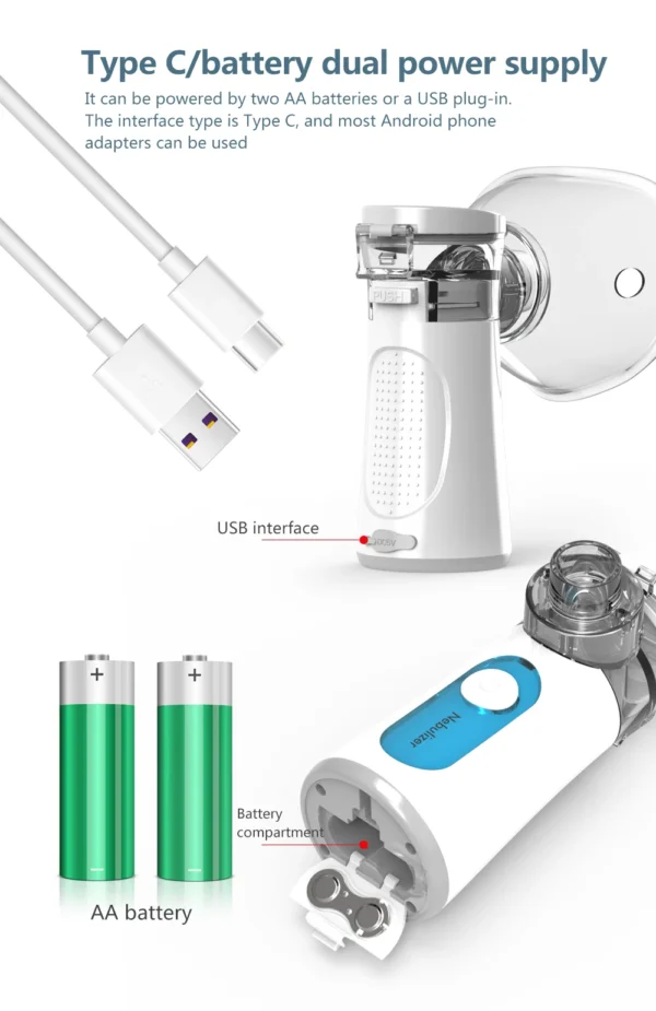 Handheld Portable autoclean Inhale Nebulizer Mesh Atomizer silent inhaler nebuliser inhalator for kids nebulizador portatil - Image 3
