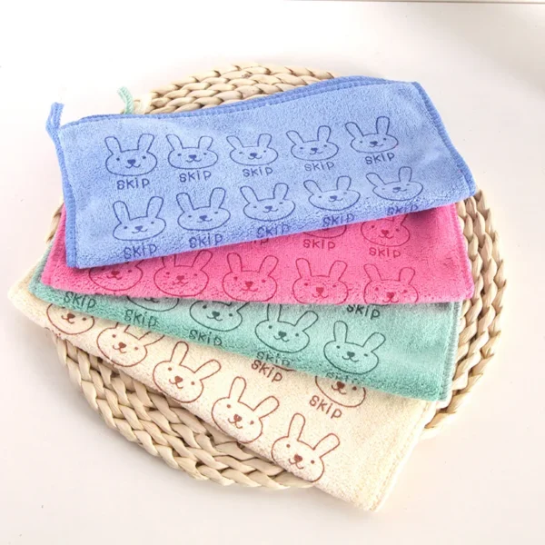 3 pcs/lot Baby Towel Cute Superfine Fiber Kid Bath Towels Washcloth Square Towel Children Kitchen Bathroom Wipe Wash Cloth Gift - Image 2