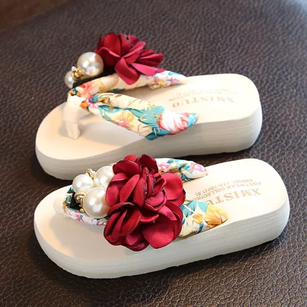 New Girls Beach Slippers Children Fashion Floral Slippers Women Home Shoes Kids and Mother Flip-flops Sandals Comfortable B711 - Image 5
