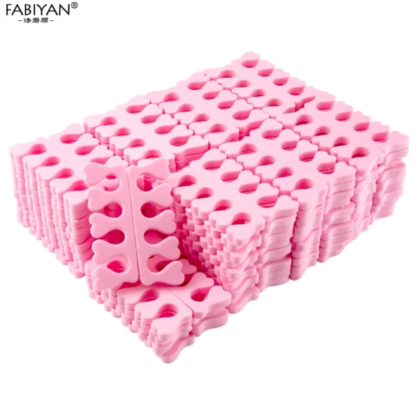 Pink 200pcs Nail Art 100 Pairs Toe Separators Fingers Foots Sponge Soft Gel UV Beauty Tools Polish Manicure Pedicure Pack - Image 3