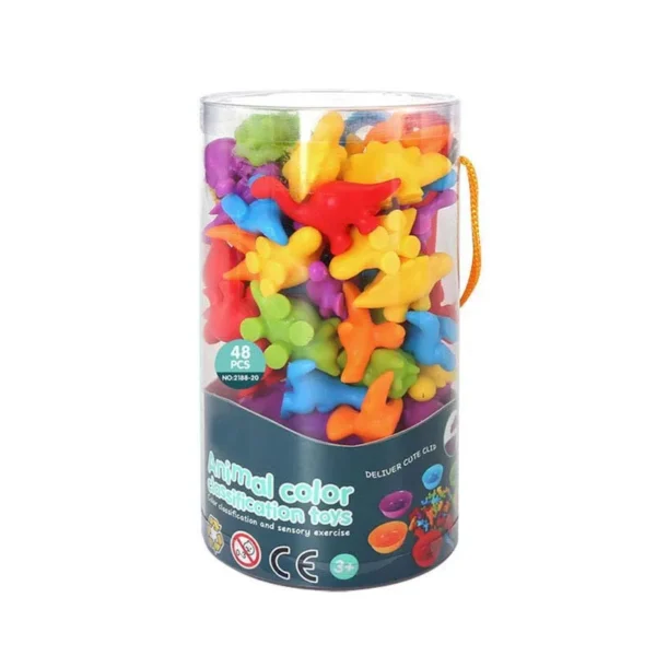 Montessori Material Rainbow Counting Bear Math Toys Animal Dinosaur Color Sorting Matching Game Children Educational Sensory Toy - Image 5