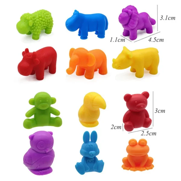 Montessori Material Rainbow Counting Bear Math Toys Animal Dinosaur Color Sorting Matching Game Children Educational Sensory Toy - Image 6