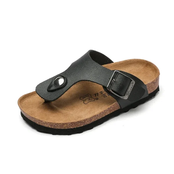 2019 Summer Parents Children Sandals Fashion Boys Cork Shoes Girls Sandals Beach Anti-slip Baby Flip-flops Size 22-39 - Image 5