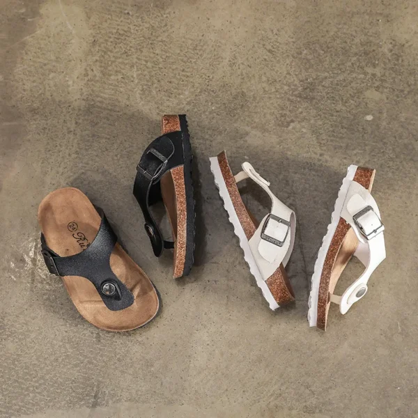 2019 Summer Parents Children Sandals Fashion Boys Cork Shoes Girls Sandals Beach Anti-slip Baby Flip-flops Size 22-39 - Image 4