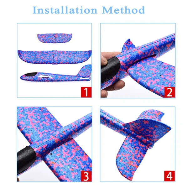 48cm Large EVA Foam Aircraft Toy Hand Throw Flight Glider Aircraft Airplane DIY Model Toy Throwing Roundabout Airplane Kid Gifts - Image 5