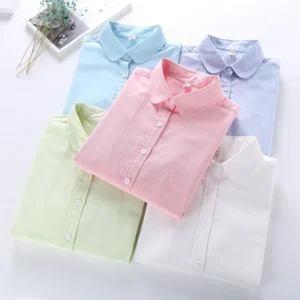 Women Blouse 2023 New Casual BRAND Long Sleeved Cotton Oxford White Shirt Woman Office Shirts Excellent Quality Blusas Lady
