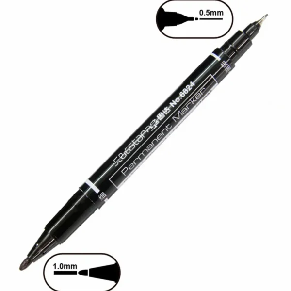 Waterproof ink Black Blue Red 6824 Permanent Marker dual tip 0.5/1.0 mm Nib Student school office Supplies Art painting Pen - Image 5
