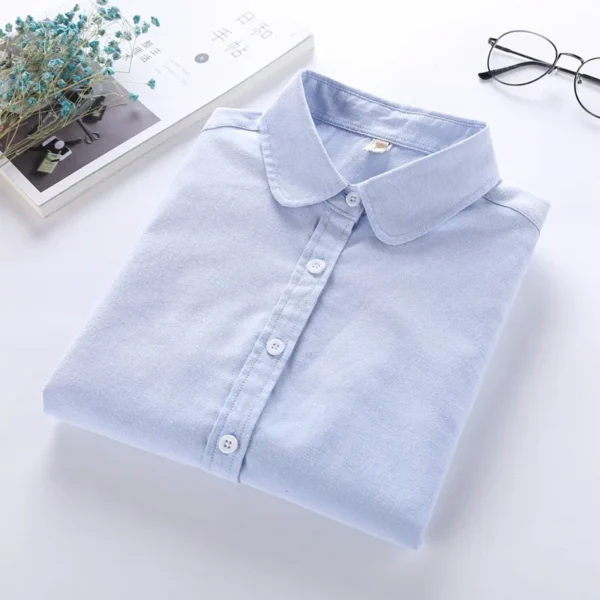 Women Blouse 2023 New Casual BRAND Long Sleeved Cotton Oxford White Shirt Woman Office Shirts Excellent Quality Blusas Lady - Image 6