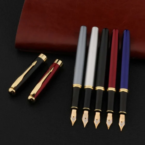 High Quality Metal 388 Fountain Pen Business Black Golden Student Stationery Office School Supplies Gift Ink Pens