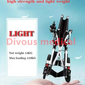 Hot Aluminum alloy Ultra-light Foldable Electric Power Wheelchair, Net Weight 14KG