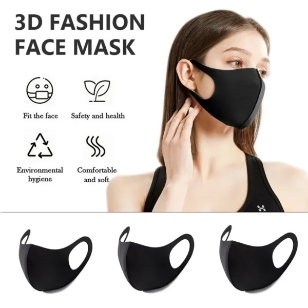 1/5/10pcs Unisex Lot Washable Reusable Earloop Masks Dust Cycling Mouth Face Mask Black Face Mascarillas Mouth Cover Facemask 5z - Image 2