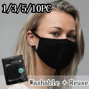 1/3/5/10pcs Black Mouth Mask Reusable Dust Mask Washable Mascarillas Face Shield Masque Foggy Haze Mask Mascarilla Маска