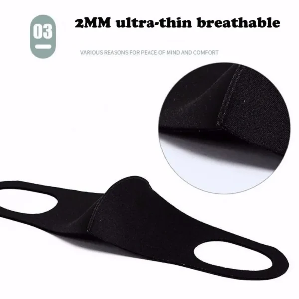 Fast Shipping Black Face Mask Washable Reusable Mouth Masks Masque Unisex Outdoor Adult Protective Facial Shield Mask Filter 70% - Image 3