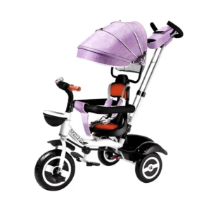 LazyChild Folding Children's Tricycle Multifunction Two-way Baby Stroller Bicycle Seat Space Wheel Three Wheels Stroller 2023