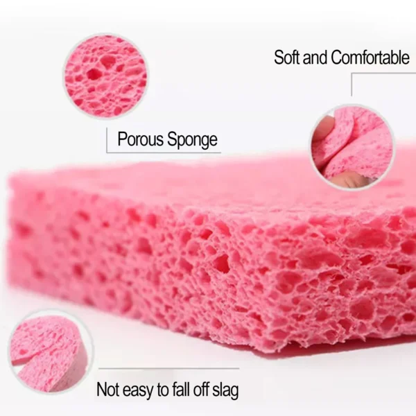 4/12Pcs Compressed Cellulose Sponges Non-Scratch Natural Dish Sponge, Dual-Sided Cellulose Sponge for Kitchen Bathroom Cars - Image 3