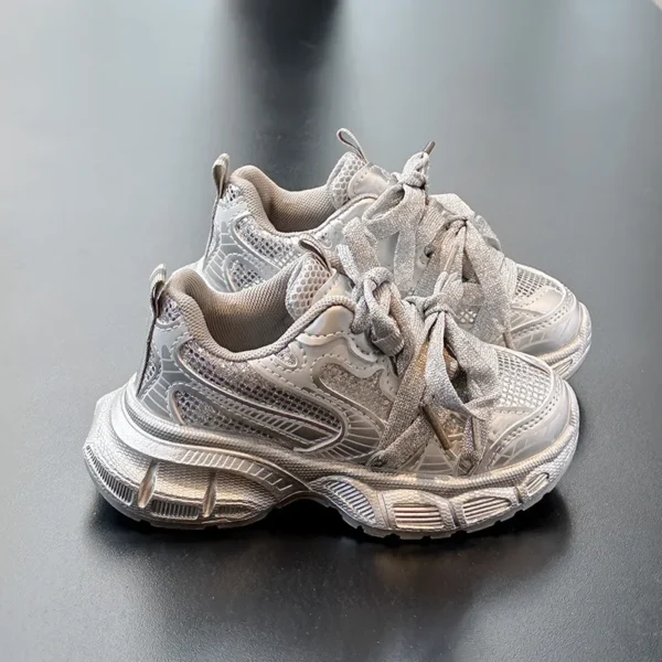 Fashionable Children's Sports Shoes Casual Dad Sneakers All-Match Autumn New Arrival for Middle And Big Kids Rubber Sole - Image 2