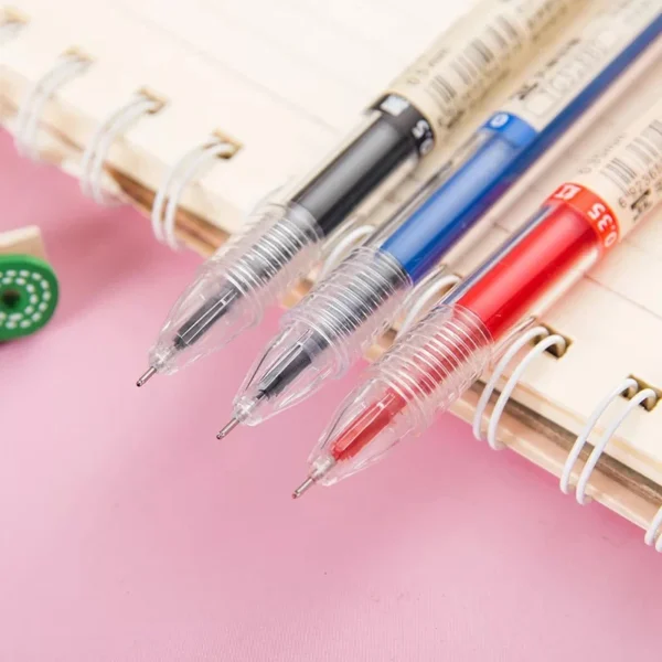 12pcs/Lot Japan Fine Point Pen 0.35mm Black Blue Red Ink Gel Pen Ballpoint Pen School Office Student Writing Stationery Supply - Image 3