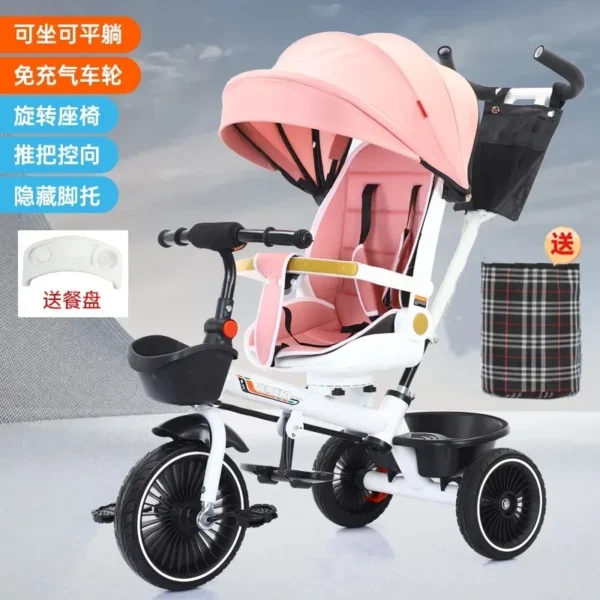 Children's Tricycles Bicycles for Sitting and Lying Down Baby Strollers Rotating Seats Walking Tools for Children - Image 5