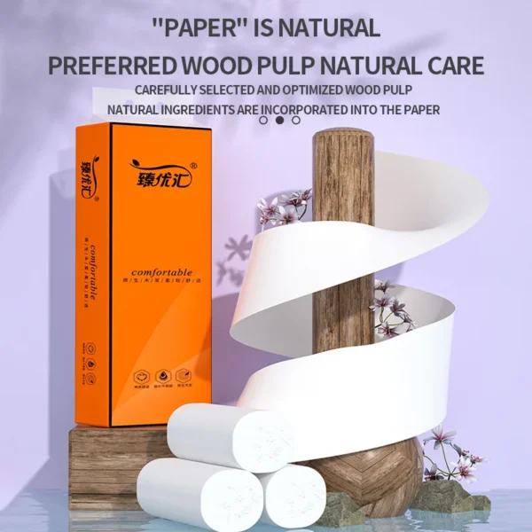 48 rolls of household toilet paper hand towel toilet paper integral paper towel log rolls coreless rolls - Image 5