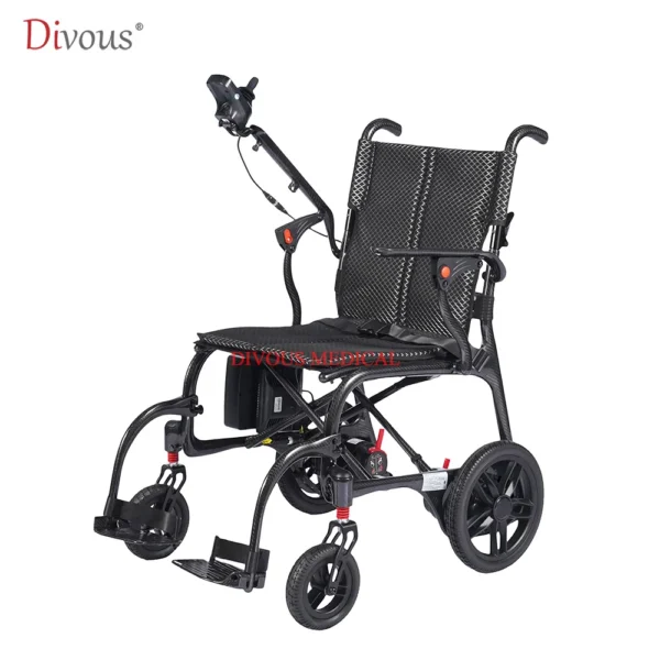 Hot Sale N/W:12KG Popular Ultra Lightweight Folding Carbon Fiber Electric Wheelchairs - Image 3