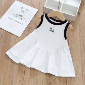 Kids Girls Vest Dresses Summer Baby Fashion Splicing Sleeveless Clothing Toddler Girl Clothes For 1-6Years Princess Dress 2025