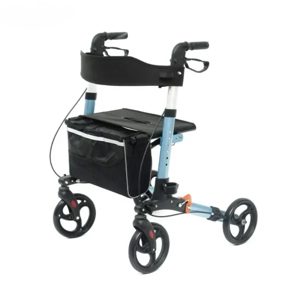 Aluminum Lightweight for Disable Adult Elderly Mobility Outdoor Walking Aids Folding Rollator Walker With Seat - Image 2