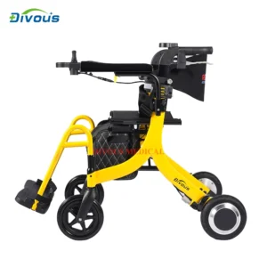 N.W: 16KG Lightweight Folding 4-Wheel Electric Rollator Outdoor Electric Scooter Walker