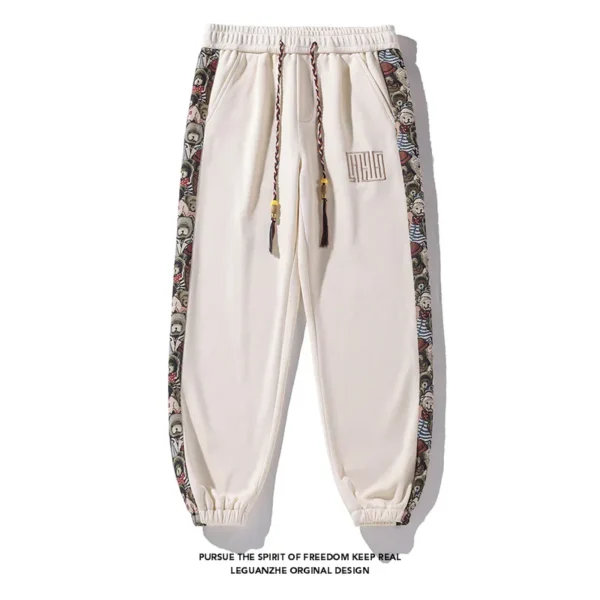 2024 Spring New Bear Embroidery Men's Casual Trousers Loose Fit Trendy Sporty Footwear Versatile Boots Men's Pants - Image 3