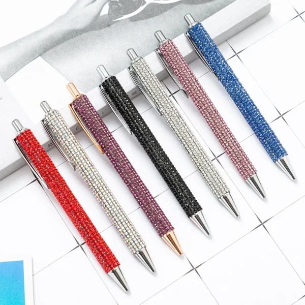 Press Metal Ballpoint Pens Diamond Multi-color Gift Pen Creative Office Supplies - Image 2