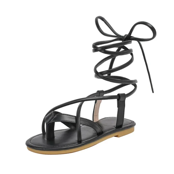 New Girls Shoes Black Cross Strap Roman Sandals Summer Soft Sole Comfort Kid's Princess Shoes Flat Sandals Casual Flip Flop 3 - Image 5