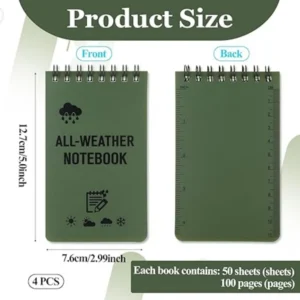 Tactical Waterproof Notebook Mini Pocket Notebook All Weather Notepad Writing Paper In Rain Outdoors Camping To Do List Planner