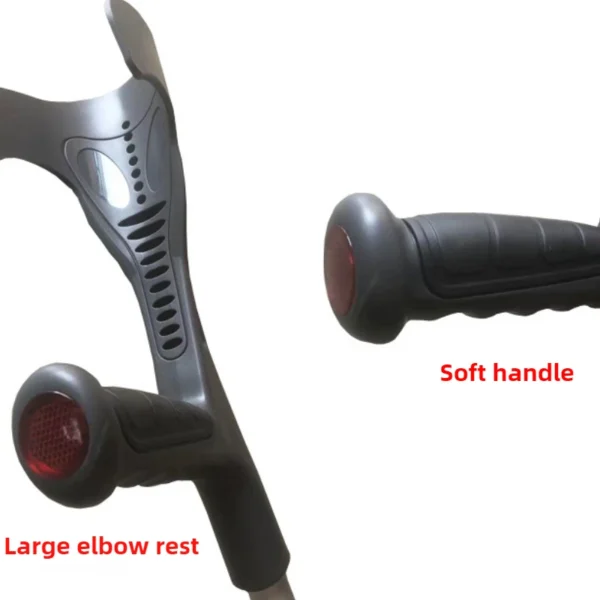 Lightweight Adjustable Forearm Crutches - Ergonomic Height-Control Arm Support with Non-Slip Handle for Mobility Assistance - Image 4