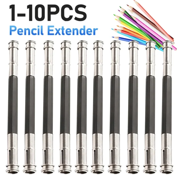 Dual-headed Art Write Tool Extender Adjustable Pencil Extension Stationery Practical Exquisite Portable for Sketch School Office
