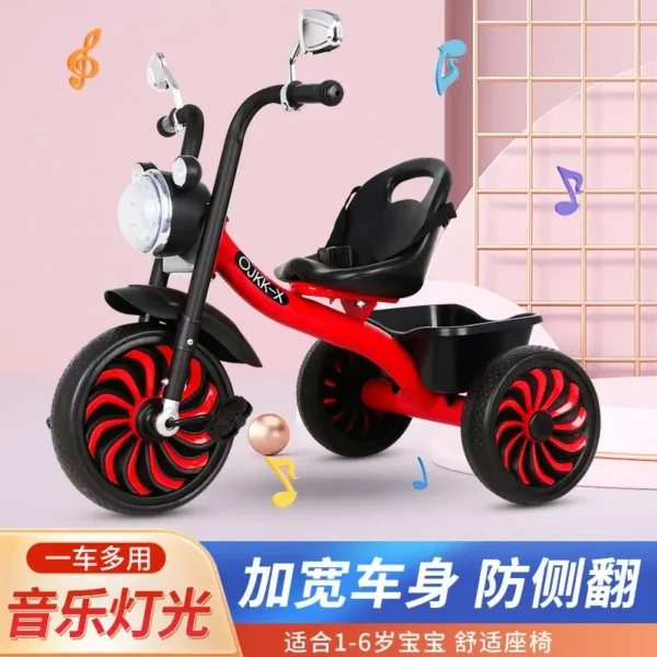 Children's Tricycle 1-3-2-6 Years Old Large Baby Toy Baby Stroller Pedal Bicycle Kindergarten Stroller - Image 4