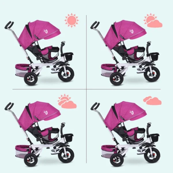 lightweight strollers tricycle for baby, foldable for children age 1-3-5,multifunctional children's tricycle stroller - Image 6