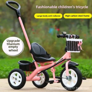 Lightweight Toddler Tricycle Pedal Car Baby Pushchair Stroller Bicycle Child Entertainment Vehicle Portable Kids Three-wheeler