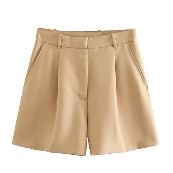 TRAF Female Shorts Black Pink Shorts Woman Summer 2024 Pleated Baggy White Shorts For Women Casual High Waist Short Pants - Image 5