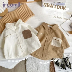 Ircomll Korean Short Sleeves Children's Shirts 2025 Summer Thin Comfortable Baby Top Children's Cardigan Outdoor Wear For 9M-5Y