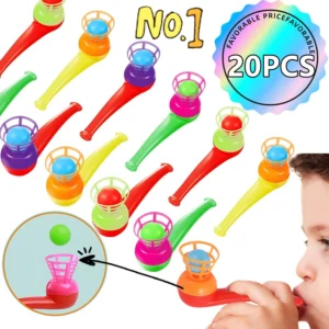 20PCS Suspended Blow Pipe Blow Ball Rod Game Children Balance Training Floating Blowing Ball Magic Dangling Family Kids Toy