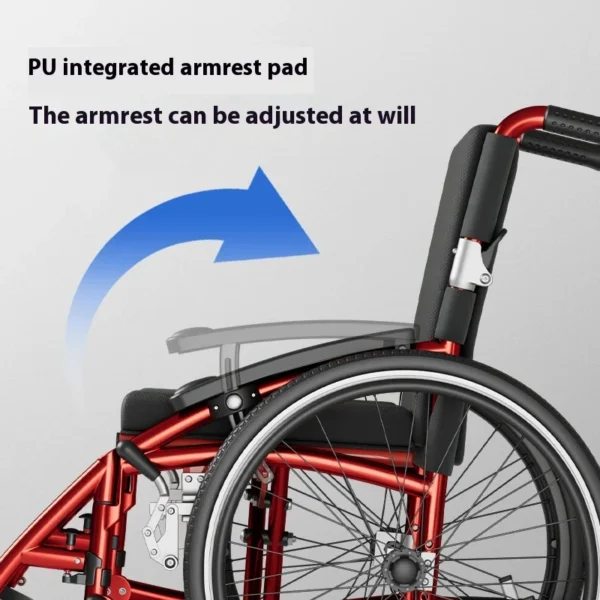 Sports and leisure wheelchair quick-release aluminum alloy ultra-light elderly foldable walker trolley height adjustable - Image 4